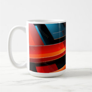 Caneca De Café Ondas de Faixa Abstratas Luminosas