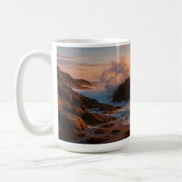 Caneca De Café Ondas de queda no pôr do sol