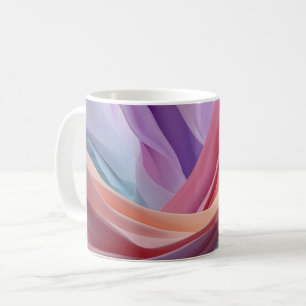 Caneca De Café Ondas de Tecido Pastel Abstrato
