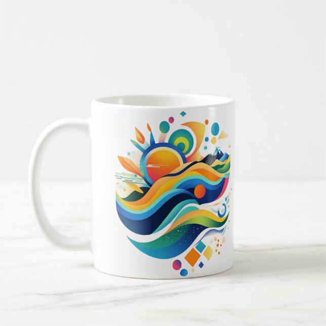 Caneca De Café Ondas de vida (Esquerda)