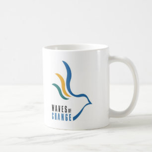 Caneca De Café Ondas do café da mudança acima - personalizado