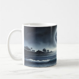 Caneca De Café Ondas do Oceano ao Luar Céu Noturno Celestial