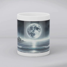 Caneca De Café Ondas do Oceano ao Luar Céu Noturno Celestial
