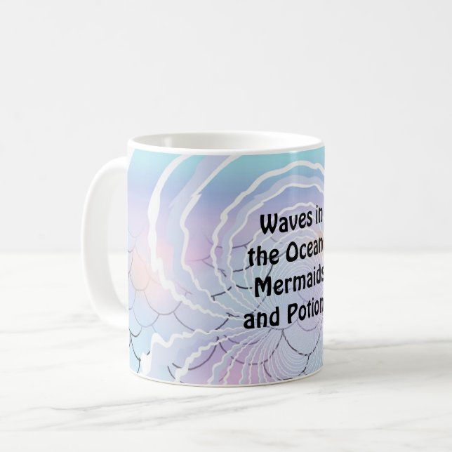 Caneca De Café Ondas e Sereia Sayings (Frente Esquerda)
