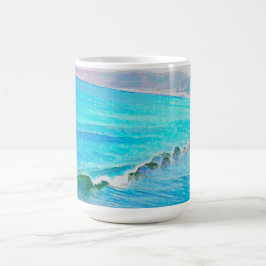 Caneca De Café Ondas em Aquarela