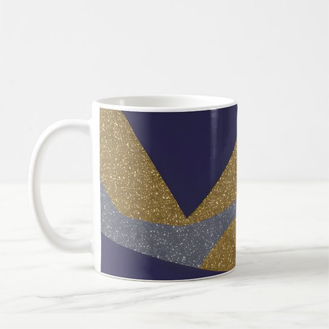 Caneca De Café Ondas Fracionadas de Capa de abstrato 10 (Esquerda)