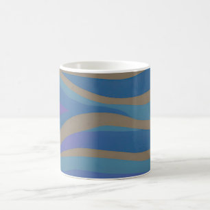 Caneca De Café Ondas Fracionadas de Capa de abstrato 12