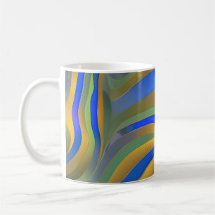 Caneca De Café Ondas Fracionadas de Capa de abstrato 25