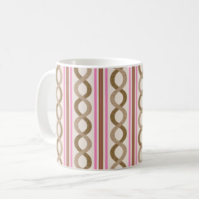 Caneca De Café Ondas retrorreflectoras, marrom e paixão rosa (Frente Esquerda)