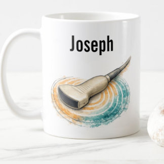 Caneca De Café Ondas Sonoras da Sonda de Sonografia Texto Persona