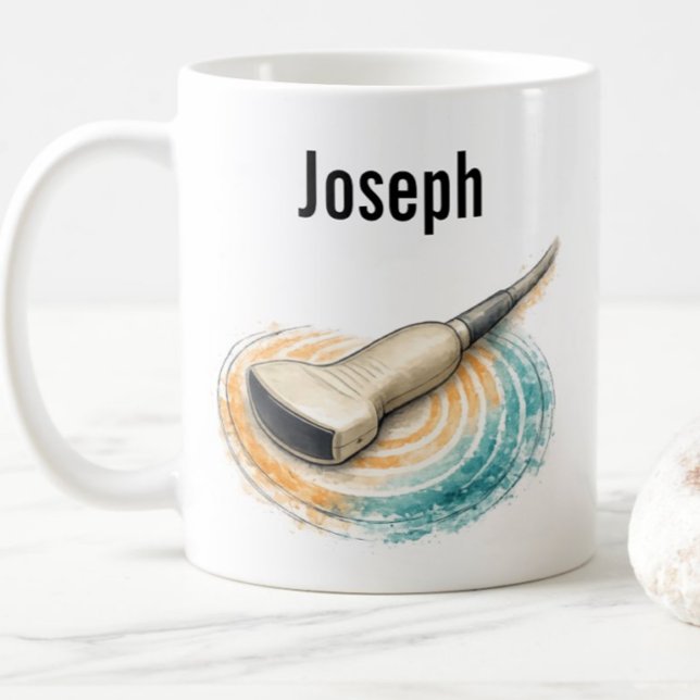 Caneca De Café Ondas Sonoras da Sonda de Sonografia Texto Persona (Criador carregado)