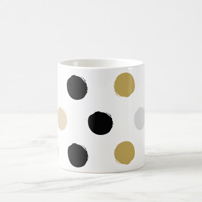 Caneca De Café 💫 Ondas Whimsical: Polka Pattern Mug (Centro)