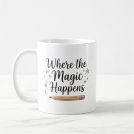 Caneca De Café Onde a Magia Acontece Personalizado