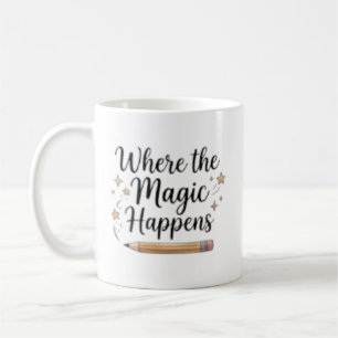 Caneca De Café Onde a Magia Acontece Personalizado