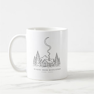 Caneca De Café Onde a Neve Encontra a Camisa de Linha de Cabana A