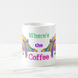 Caneca De Café onde está a Arte de Dinossauro Estegossauro Engraç