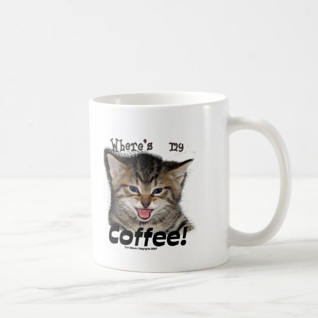 Caneca De Café Onde está meu gato do café (Direita)