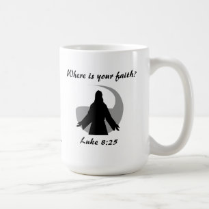 Caneca De Café Onde está sua fé? Citação de Jesus
