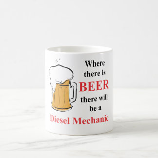 Caneca De Café Onde há cerveja - mecânico diesel