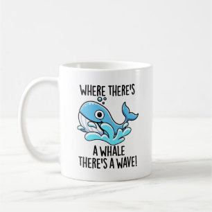 Caneca De Café Onde há uma baleia Há um animal engraçado