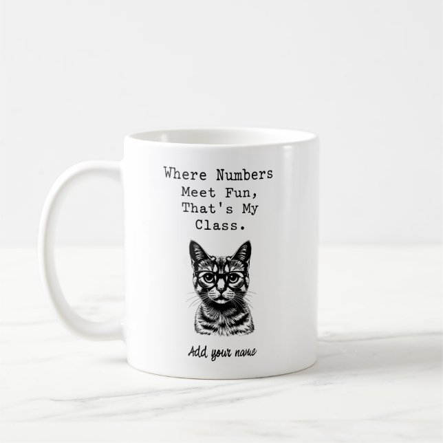 Caneca De Café Onde Números Encontram Diversão Design de Aula de  (Esquerda)