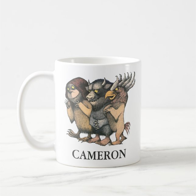 Caneca De Café Onde Vivem os Monstros | Adicione seu Nome (Esquerda)