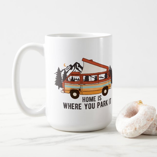 Caneca De Café Onde você estaciona (Com Donut)