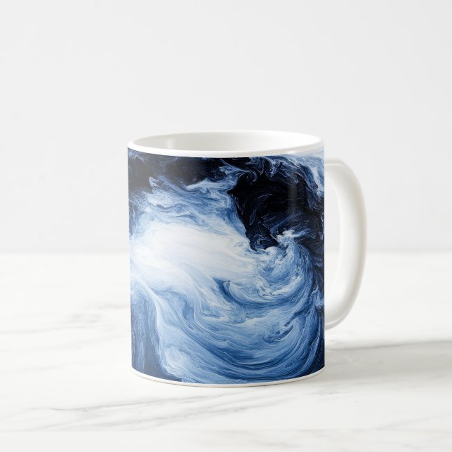 Caneca De Café Ondulações Abstratas (Frente Esquerda)