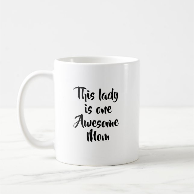 Caneca De Café One Awesome Mom Funny (Esquerda)