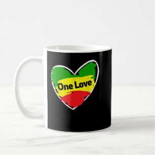 Caneca De Café One Love Heart Jamaican Flag