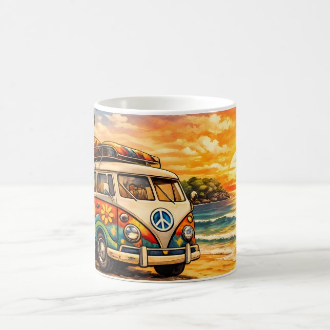 Caneca De Café Ônibus de Praia Hippie dos Anos 60 | Vida em Van d (Centro)