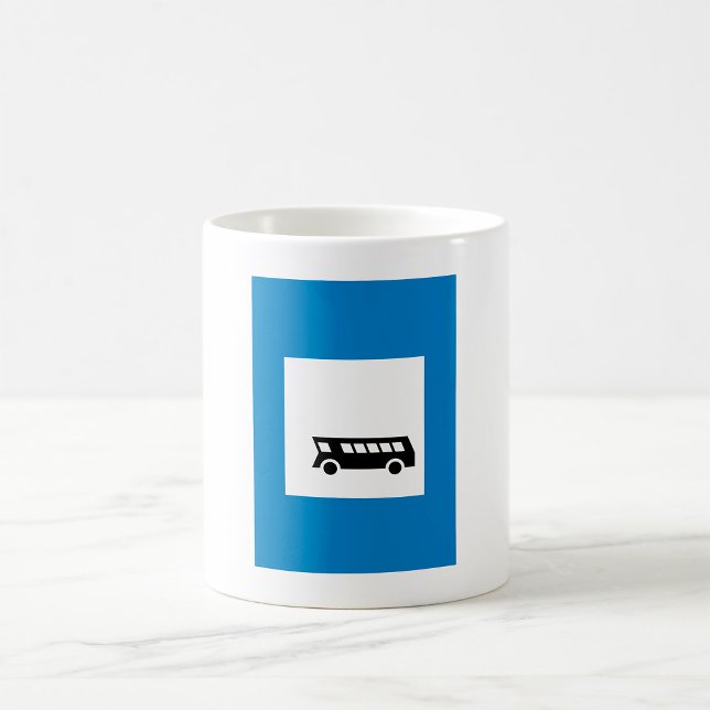 Caneca De Café Ônibus de transporte público - Sinal de trânsito u (Criador carregado)