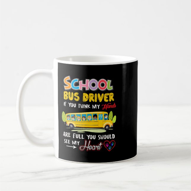 Caneca De Café Ônibus Engraçado Motorista TShirt Coração Bonita A (Esquerda)