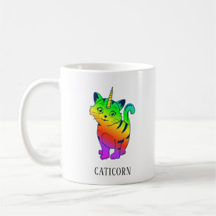 Caneca De Café Ontem Personalizado do Rainbow Unicorn Cat Lover