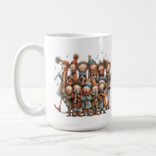 Caneca De Café Onze gaitas tocando Natal 15oz caprichoso