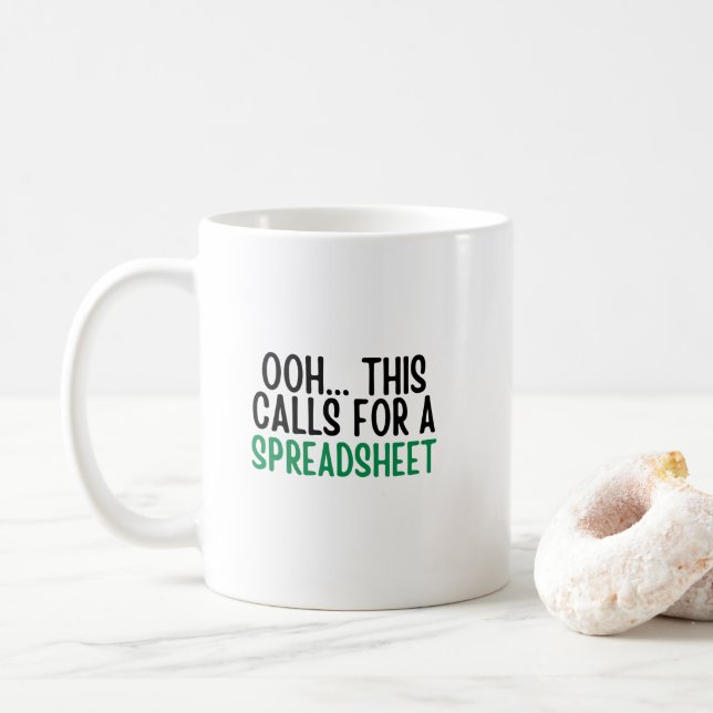 Caneca De Café Ooh. Isso uma planilha, Contabilidade engraça (Com Donut)