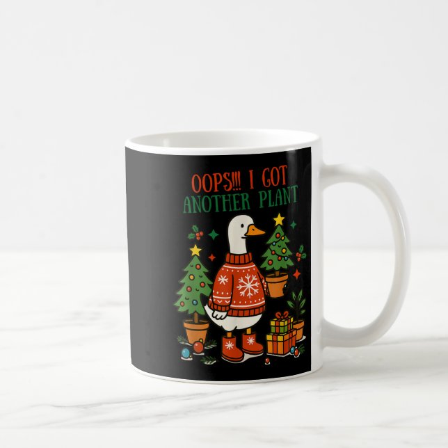 Caneca De Café Oops I Got Another Plant Goose Christmas Cute Merr (Direita)
