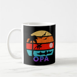 Caneca De Café Opa Retro Sunset Ocean Avô