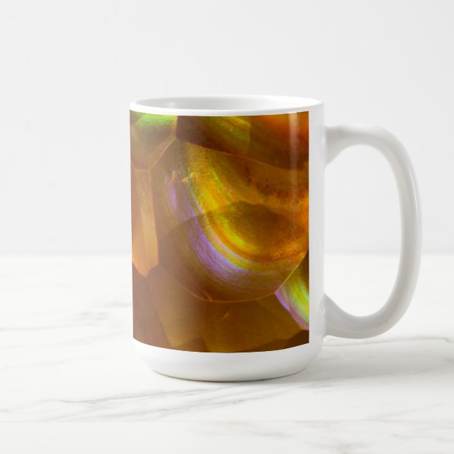Caneca De Café Opala de fogo laranja iridescente (Direita)