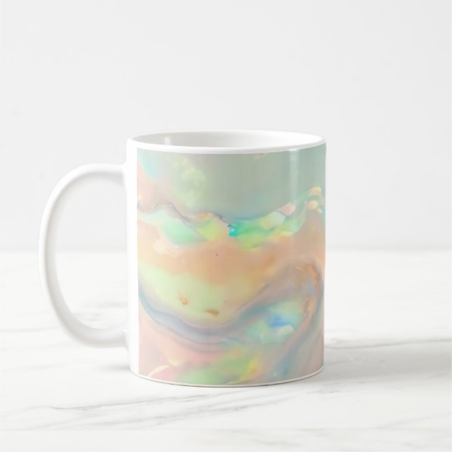 Caneca De Café Opala holográfica falsa colorida moderna (Esquerda)