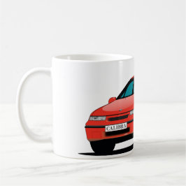 Caneca De Café Opel Calibra vermelho frente