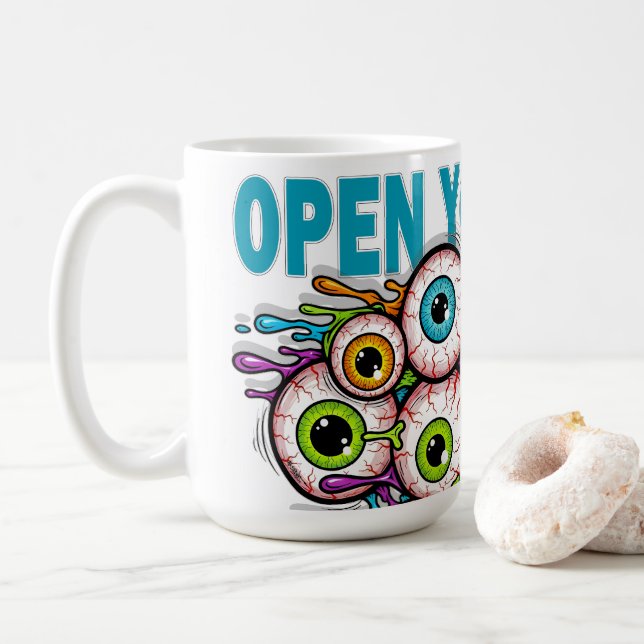 Caneca De Café Open your eyes (Com Donut)