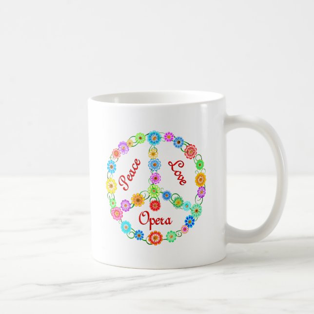 Caneca De Café Ópera do amor da paz (Direita)