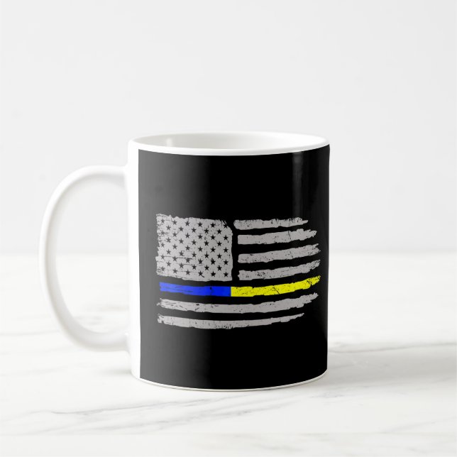 Caneca De Café Operador 911 Dispatcher Flag First Responder 911 (Esquerda)