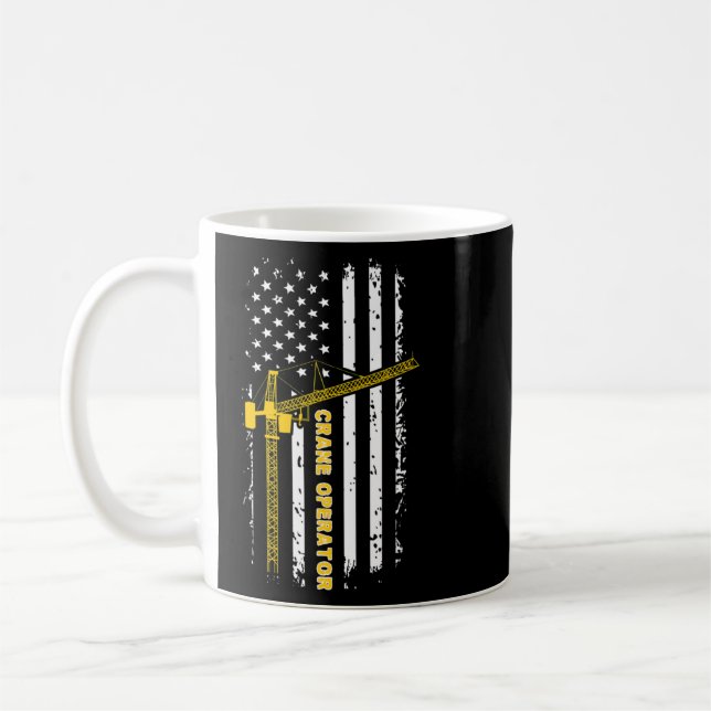 Caneca De Café Operador Crane American Flag Driver Week (Esquerda)