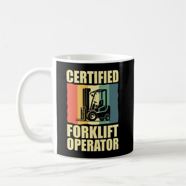 Caneca De Café Operador de empilhadeira certificado (Esquerda)