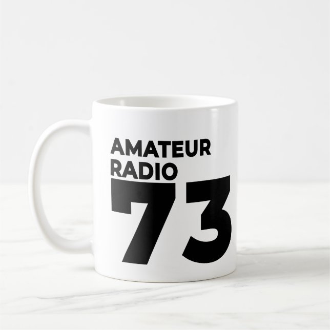 Caneca De Café Operador de Rádio Ham 73 - Amateur Radio Mania (Esquerda)