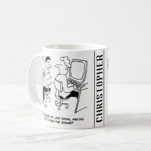 Caneca De Café Operadores de Computador Enviam e-mails Solicitand