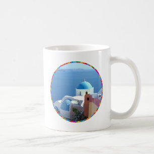 Caneca De Café Opiniões da Igreja em Santorini, Grécia