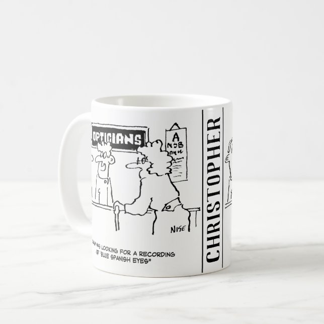 Caneca De Café Óptico é solicitado para "Olhos Espanhóis" (Frente Esquerda)
